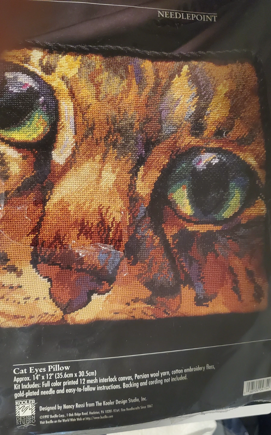 Kooler Design Studio Cat Eyes Pillow Needlepoint Kit