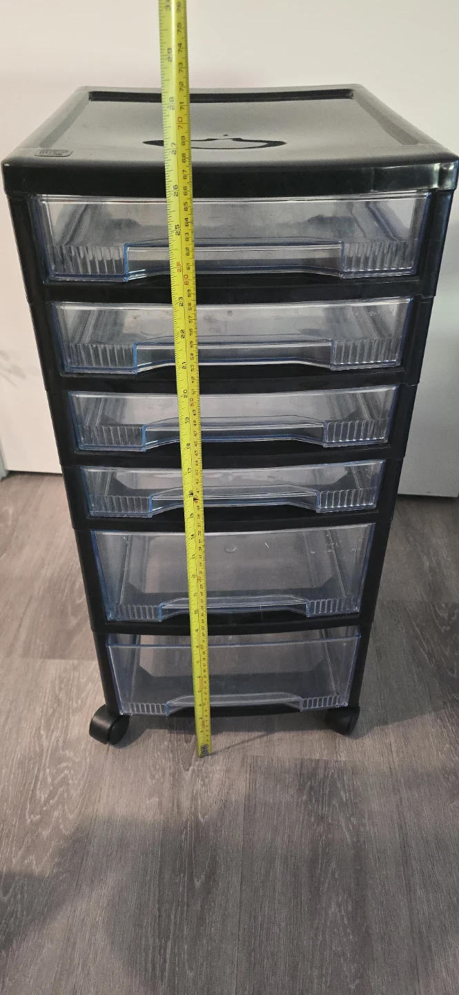 Black 6-Drawer Rolling Storage Cart - photo 4