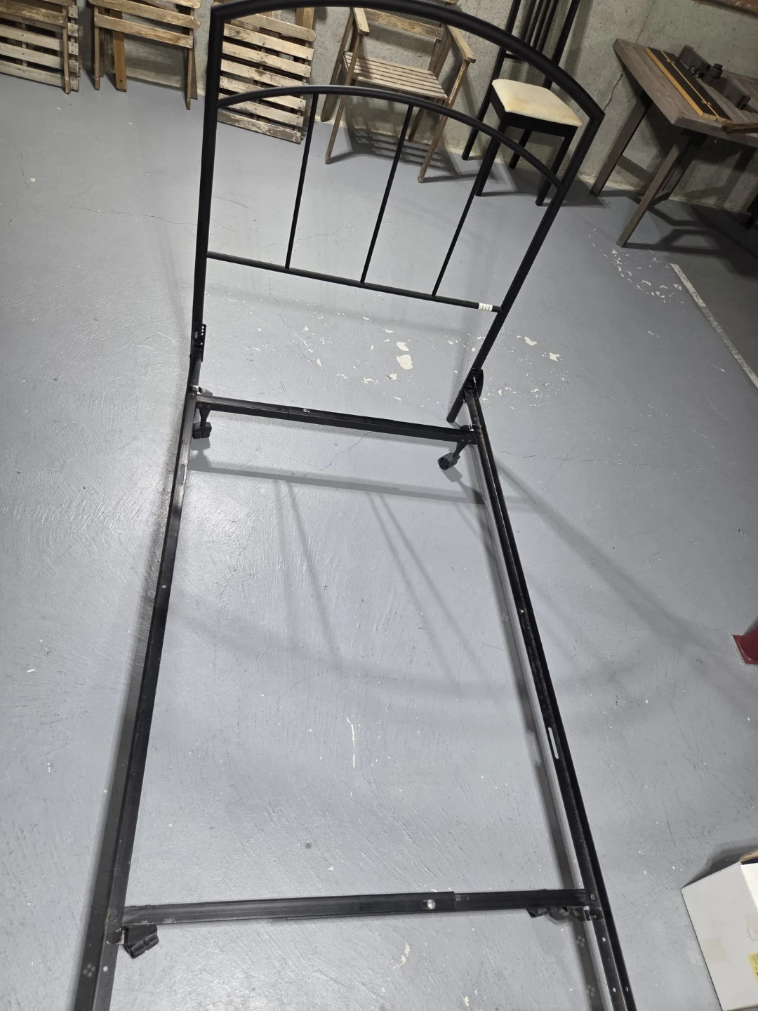 Black Metal Bed Frame with Box Spring and Mattress - photo 4
