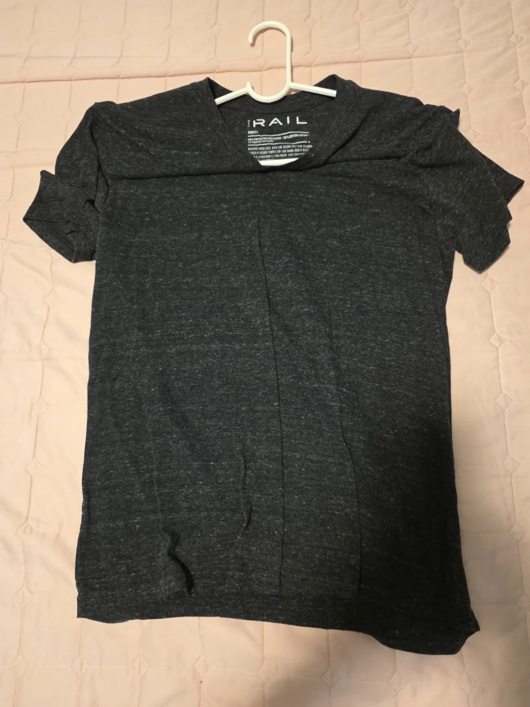 TRAIL Men's Dark Gray V-Neck T-Shirt