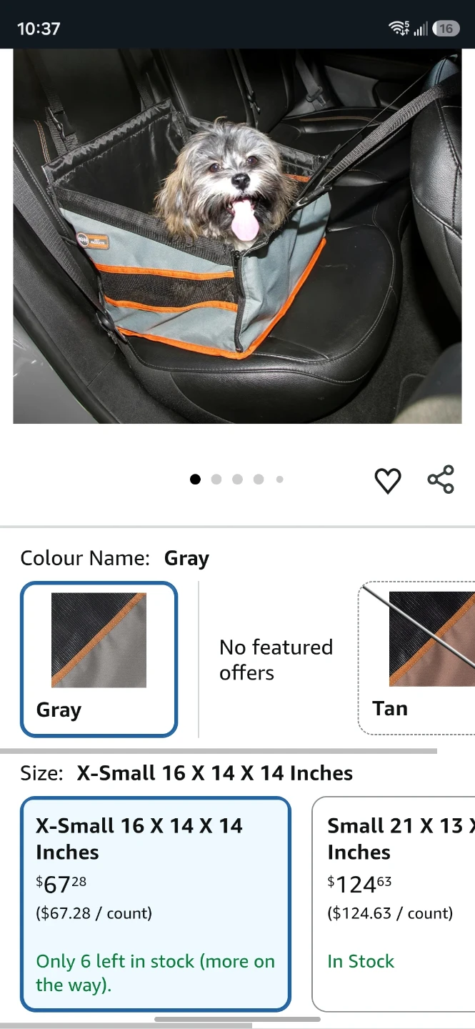 K&H Buckle n' Go Pet Seat - X-Small, Gray - photo 2
