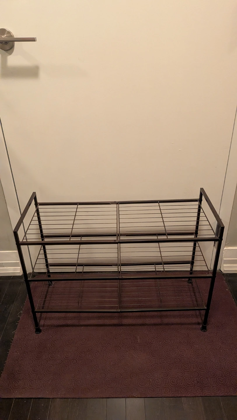 2-Tier Metal Shoe Rack with Boot Tray
