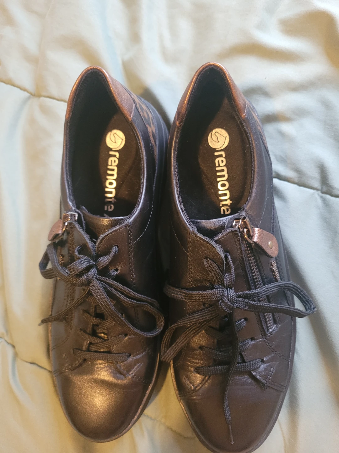 Black leather Remonte sneakers sz39/8US summer urban chic - photo 3