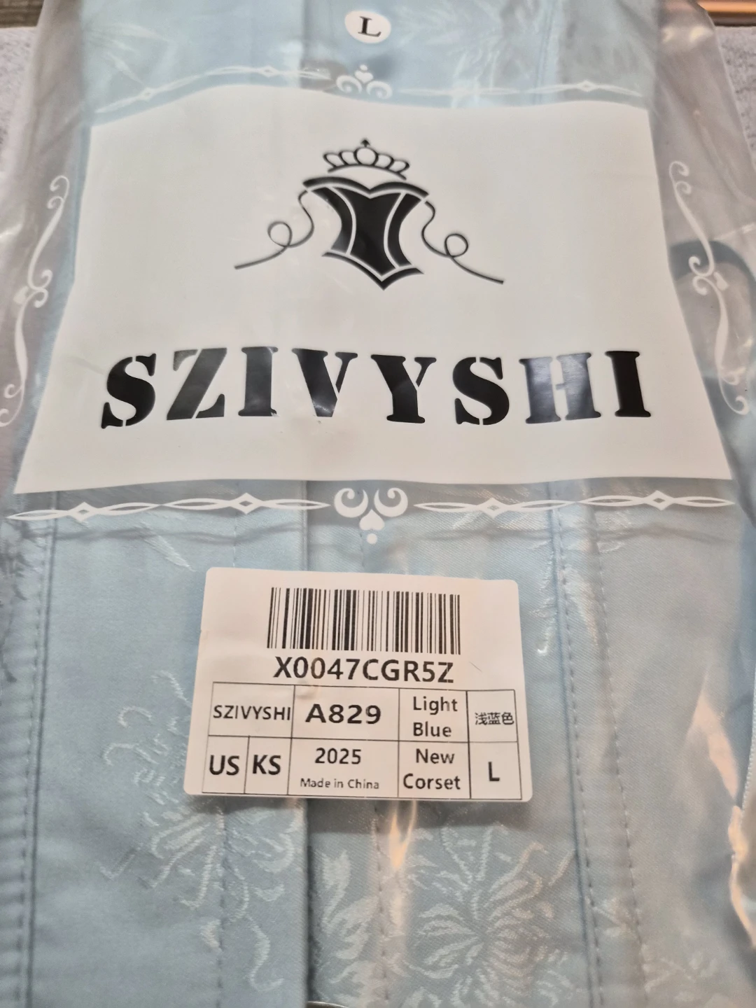 SZIVYSHI Light Blue Corset - Size L - photo 3