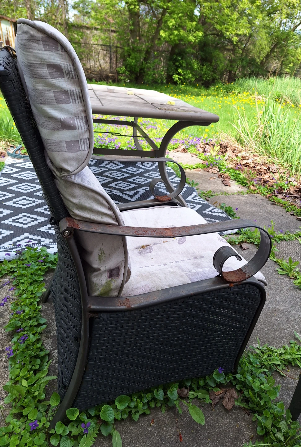 Wicker & Metal High-Back Patio Chair ⚽ - photo 2