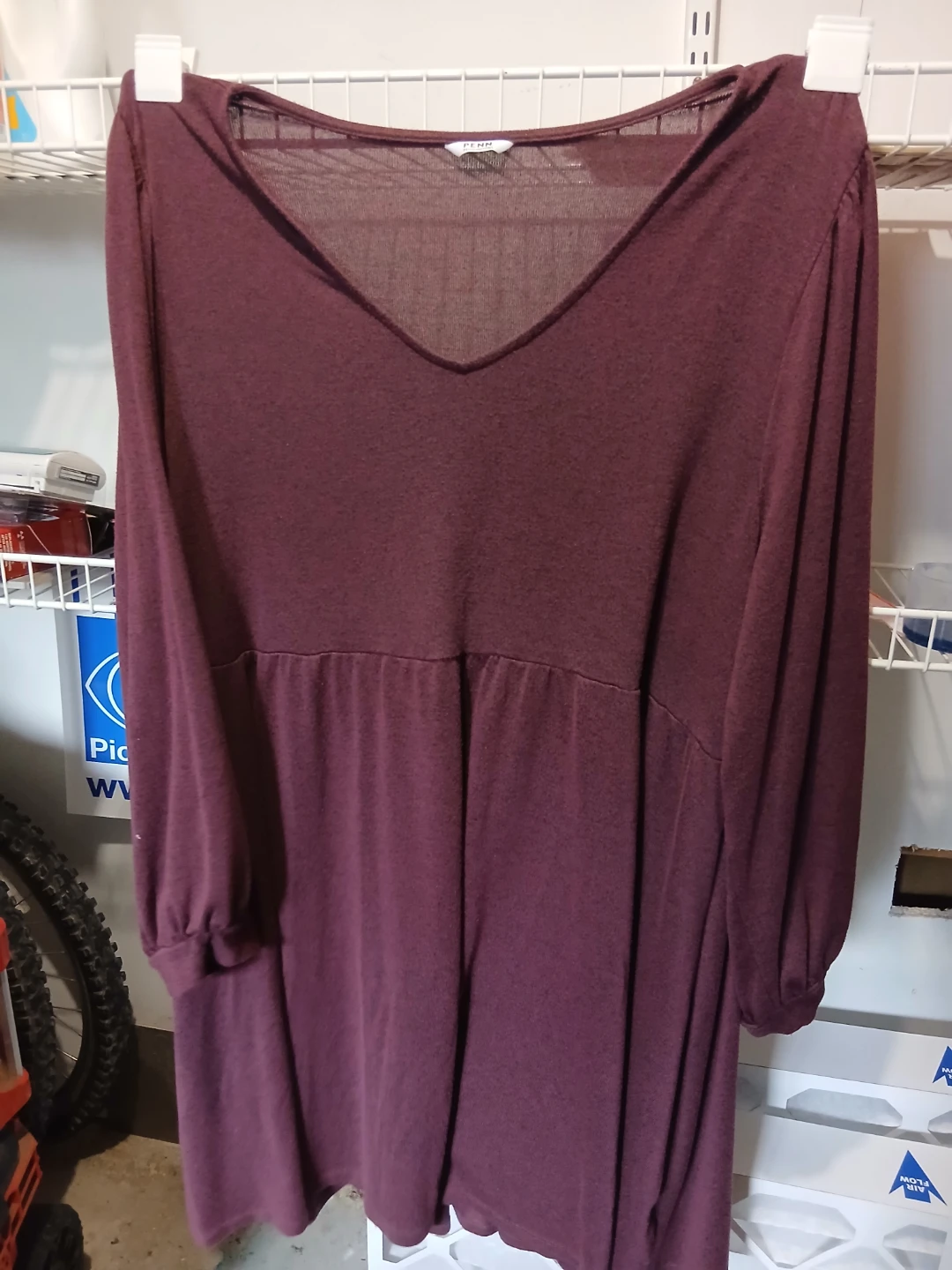 Penningtons Burgundy V-Neck Tunic dress - Size 4X