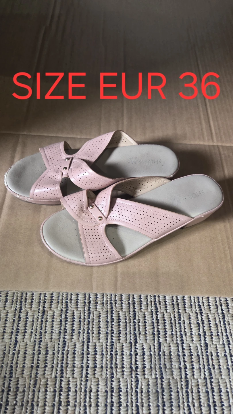 Pink Perforated Slip-On Sandals US 6
