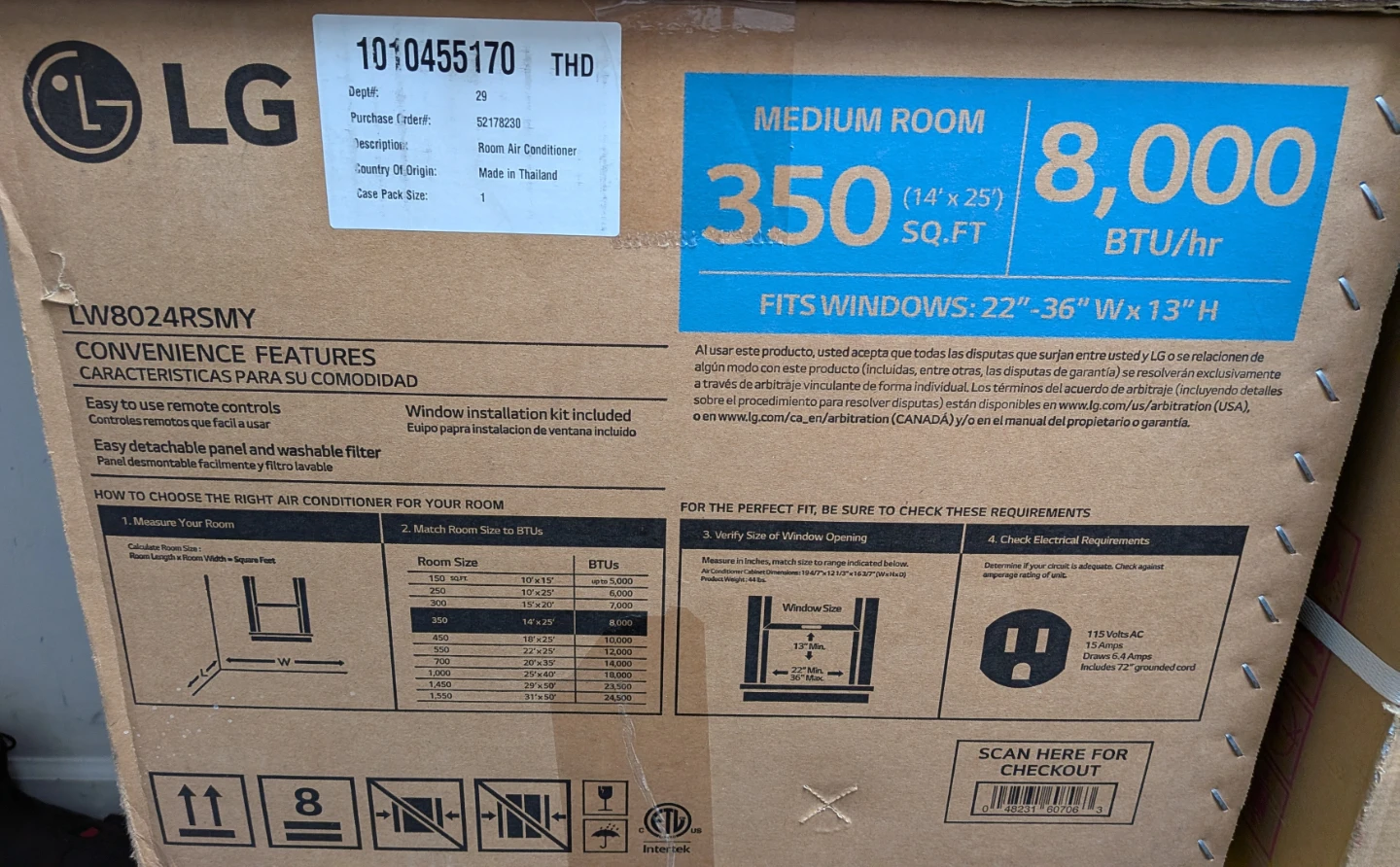 LG 8,000 BTU Room Air Conditioner - photo 2
