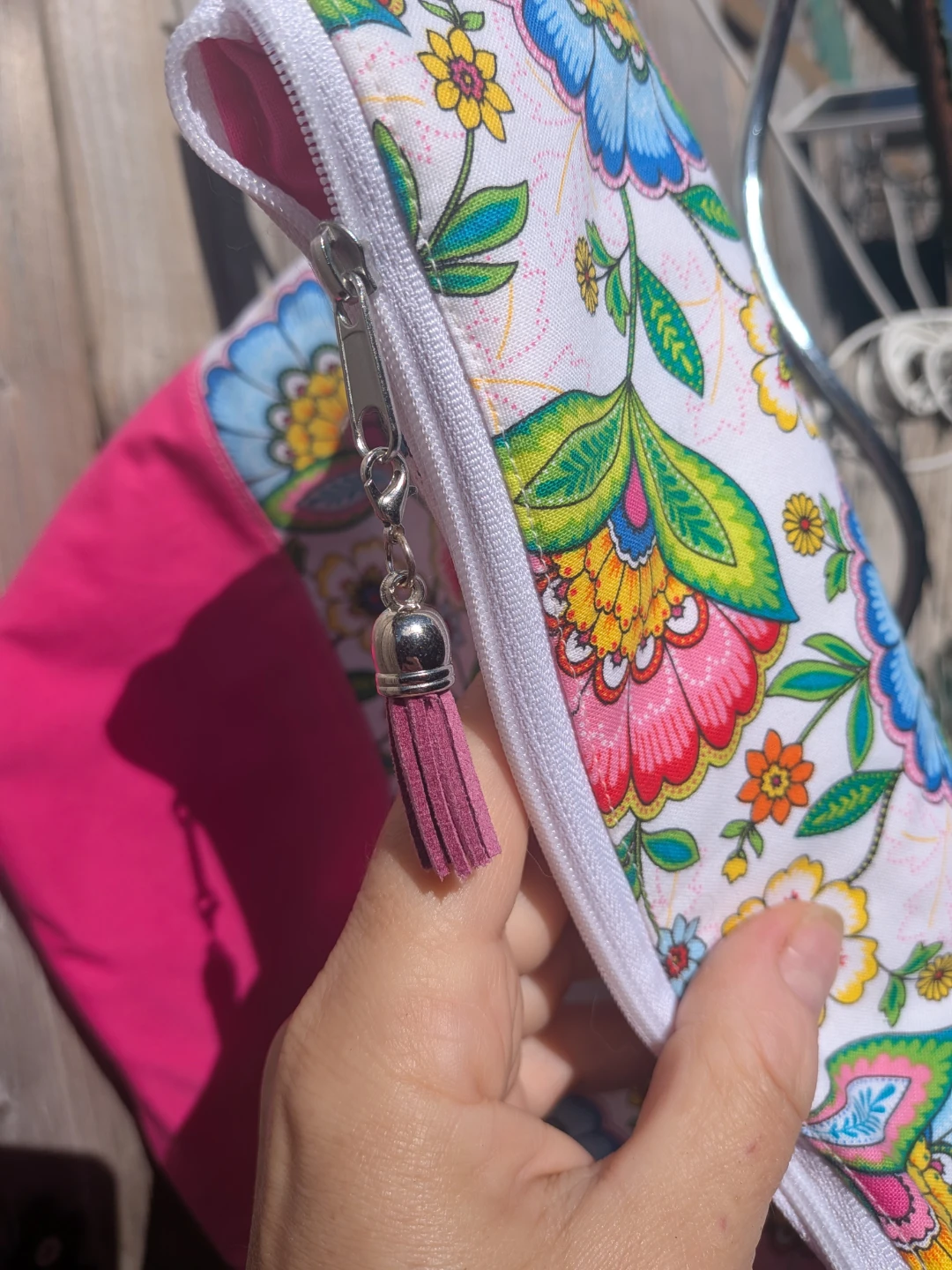 JOJO BAGS knitting/crochet  tote bag with floral print - photo 3