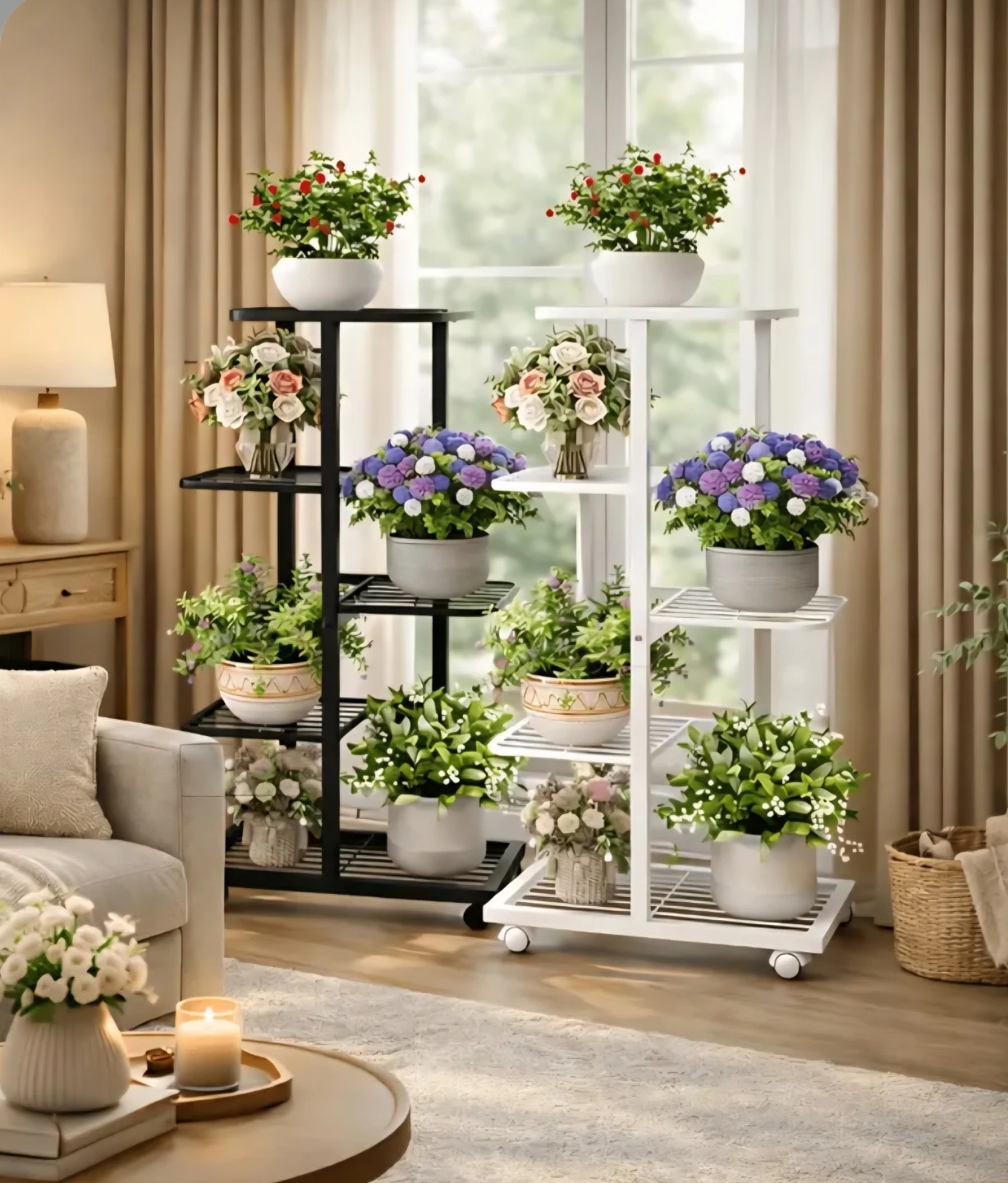 5-Tier Plant Stand with Lockable Wheels - photo 2