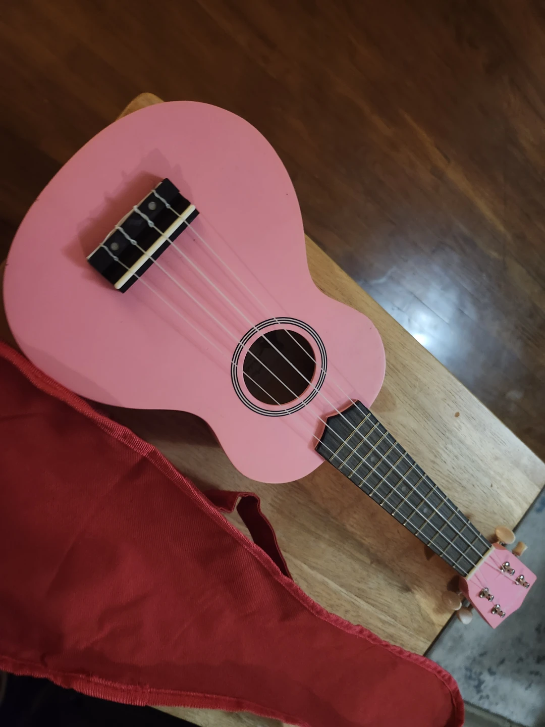 Pink Ukulele with Red Gig Bag - photo 5