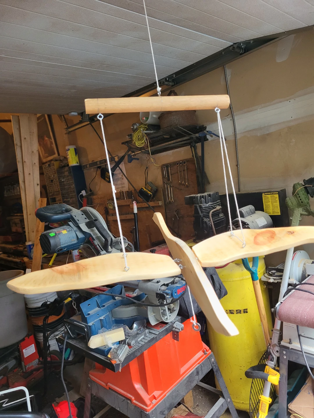 Handmade Flapping Wooden Duck Goose Mobile Toy - photo 2