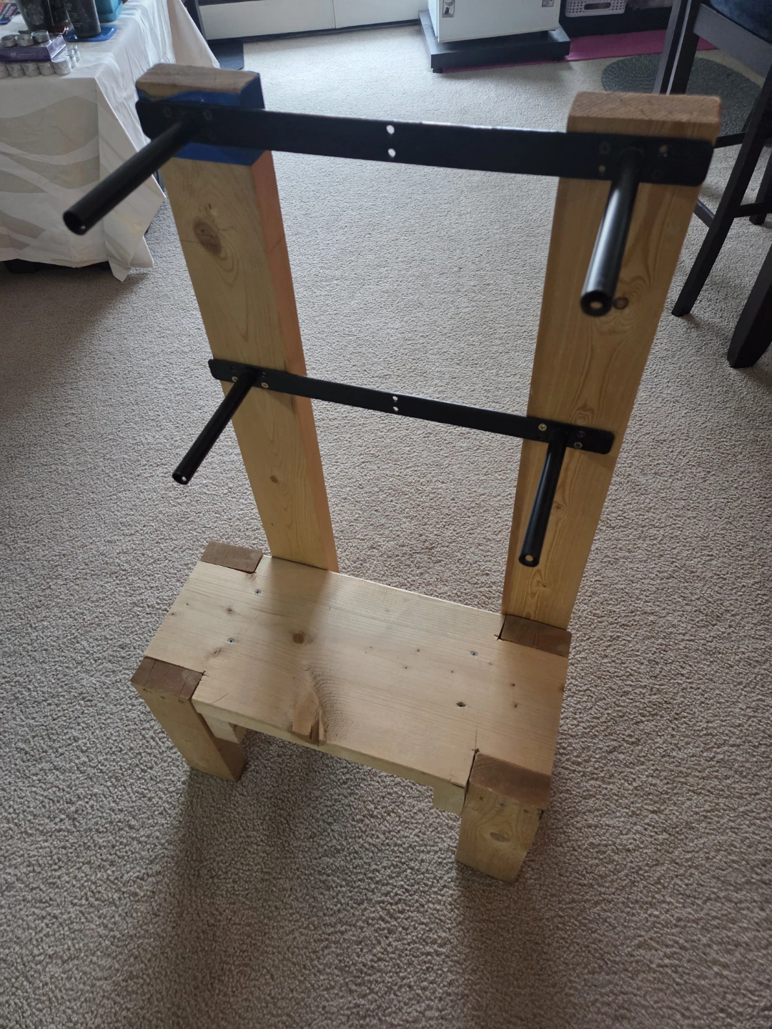 DIY Wooden and Metal Gym tools Rack