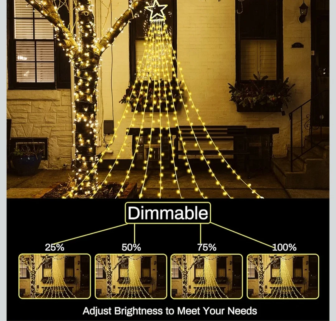 Christmas Star String Lights - Outdoor Waterproof, 11 Modes - photo 3