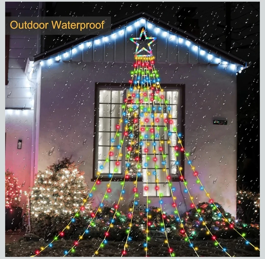 Christmas Star String Lights - Outdoor Waterproof, 11 Modes - photo 4