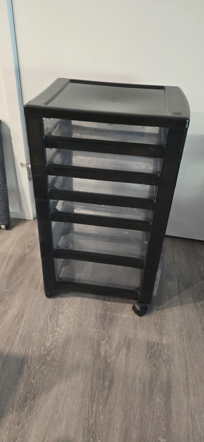 Black 6-Drawer Rolling Storage Cart - photo 3
