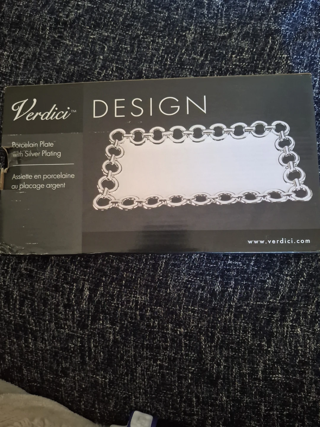 Verdici Design Porcelain Plate with Silver Plating