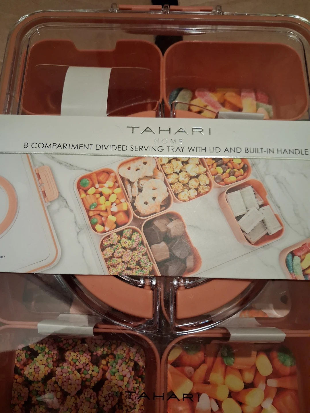 Tahari Home 8-Compartment Divided Serving Tray with Lid - photo 2