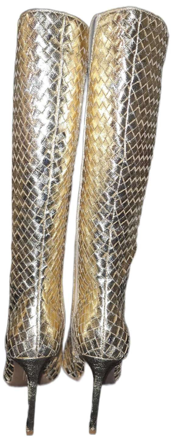 INC International Concepts Gold Woven Knee-High Boots⚽️ - photo 2