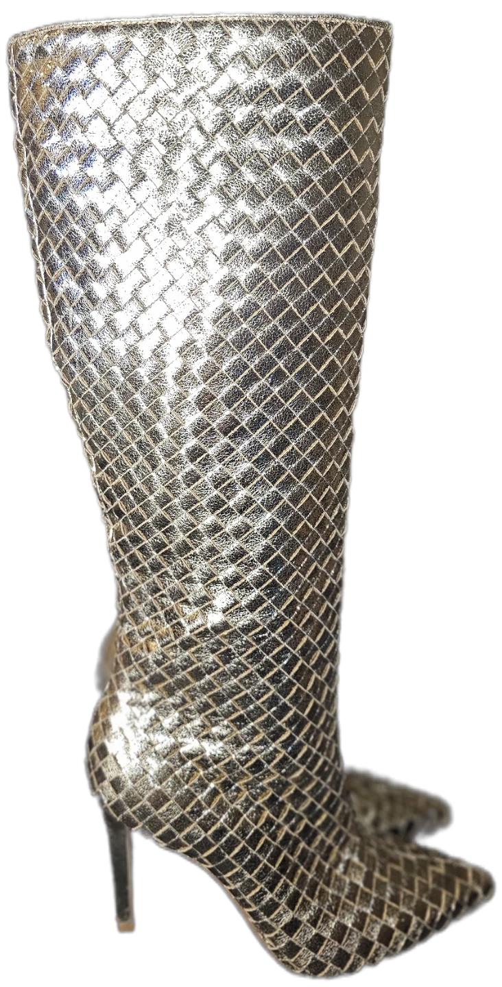 INC International Concepts Gold Woven Knee-High Boots⚽️ - photo 3