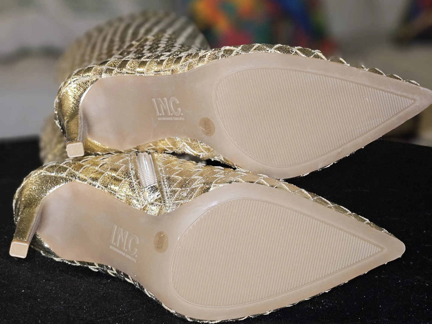 INC International Concepts Gold Woven Knee-High Boots⚽️ - photo 4