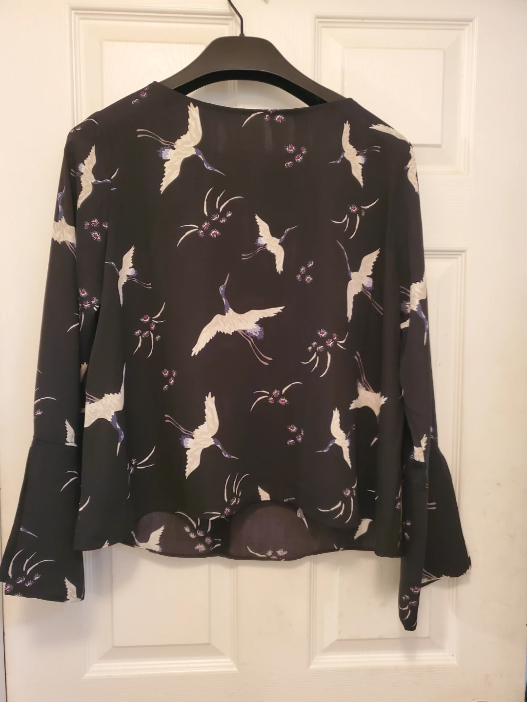 George Black Crane Print Blouse XL - photo 5