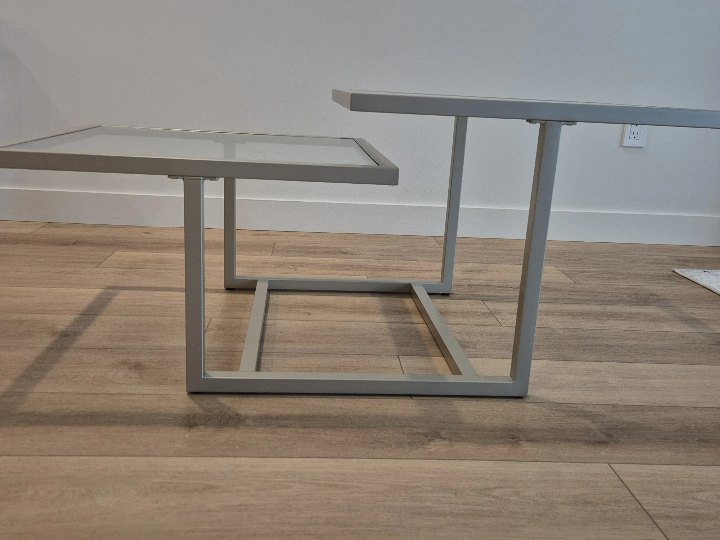 Modern Glass and Metal Nesting Coffee Table - photo 2
