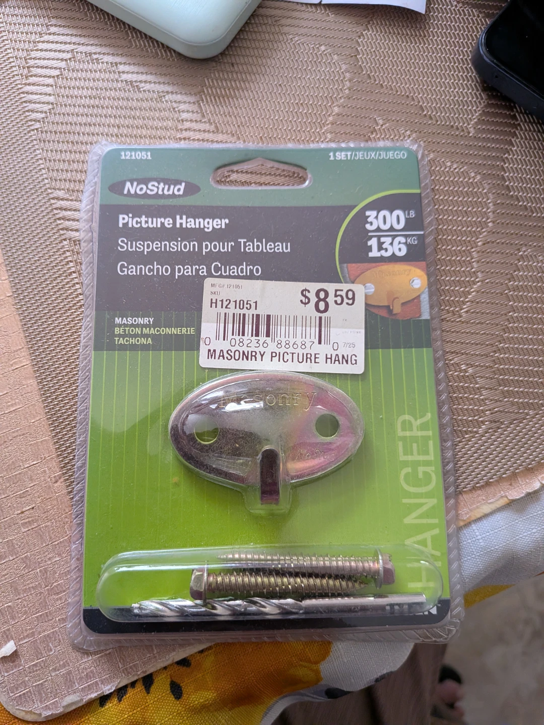 NoStud Masonry Picture Hanger 300lb