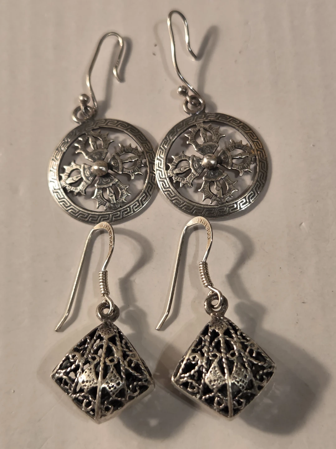 Sterling silver Earrings with Intricate Designs