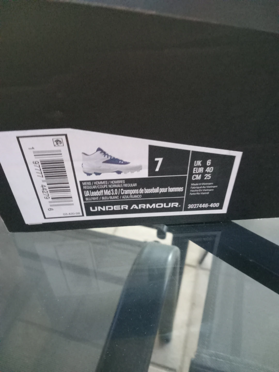 Under Armour UA Leadoff Mid 3.0 Baseball Cleats Size 7 - photo 2