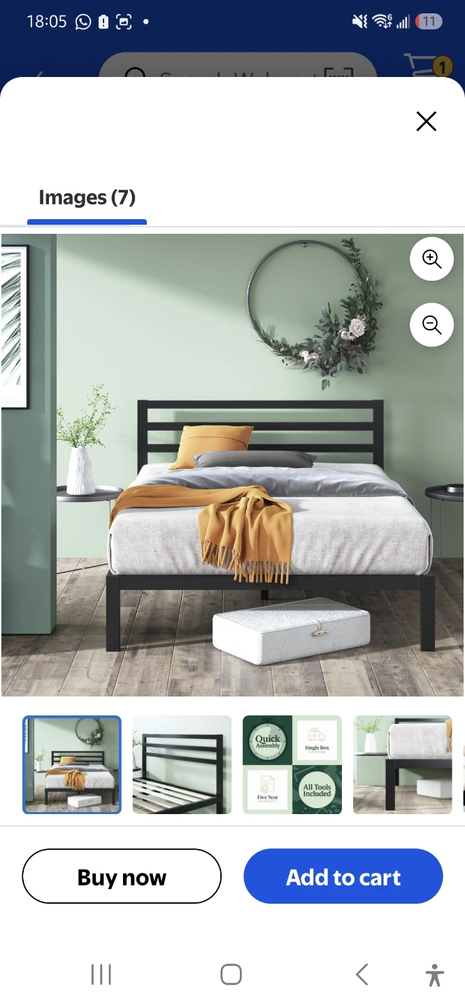 Free Zinus Mia 14 inch Metal Platform Bed Frame with Headboard