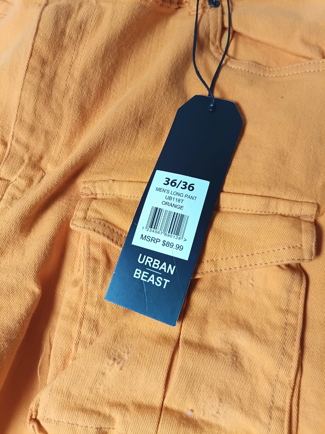 Urban Beast Men's Orange Cargo Pants 36/36 - photo 5