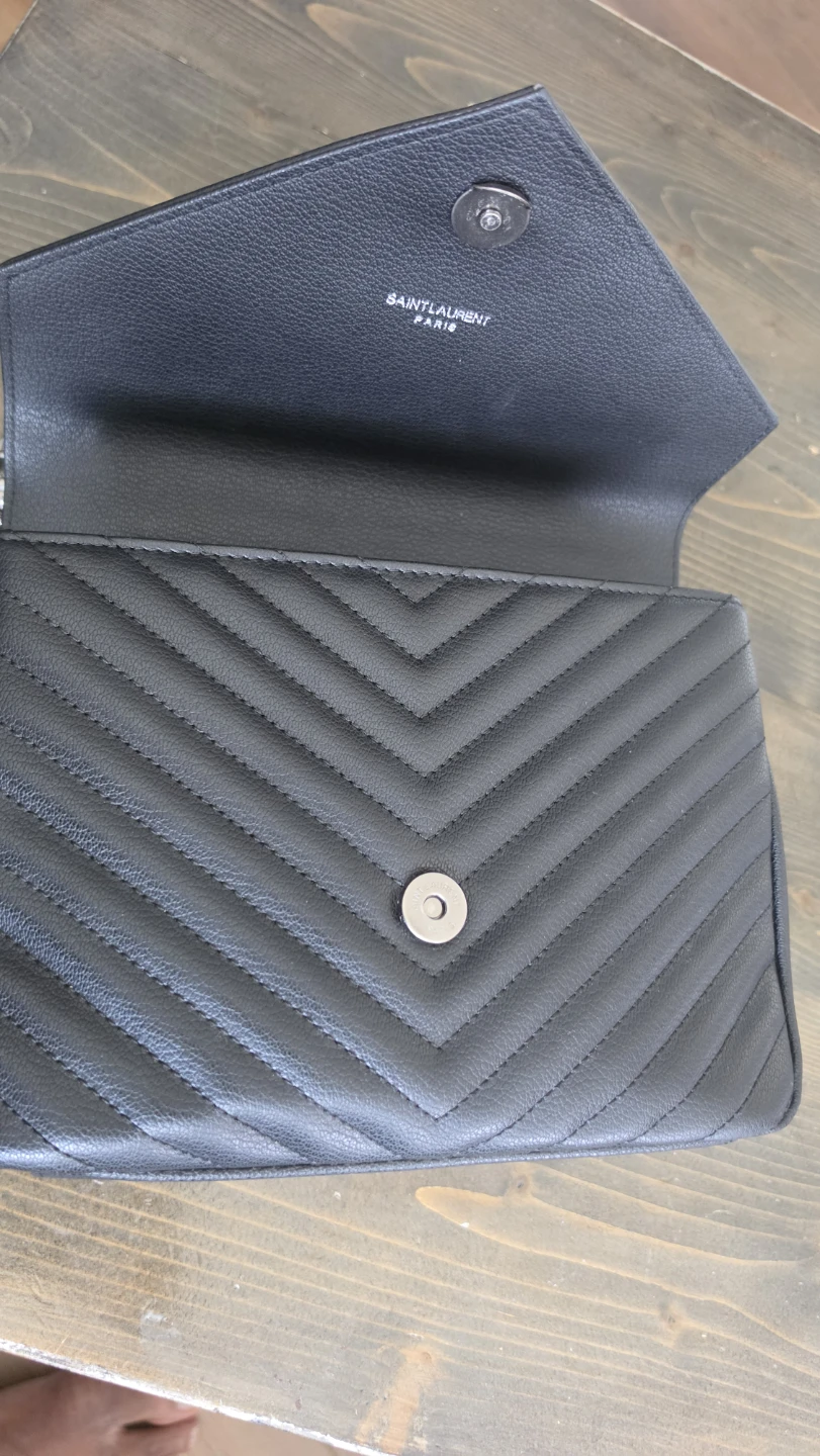 Saint Laurent Black Chevron Leather Chain Bag - photo 3