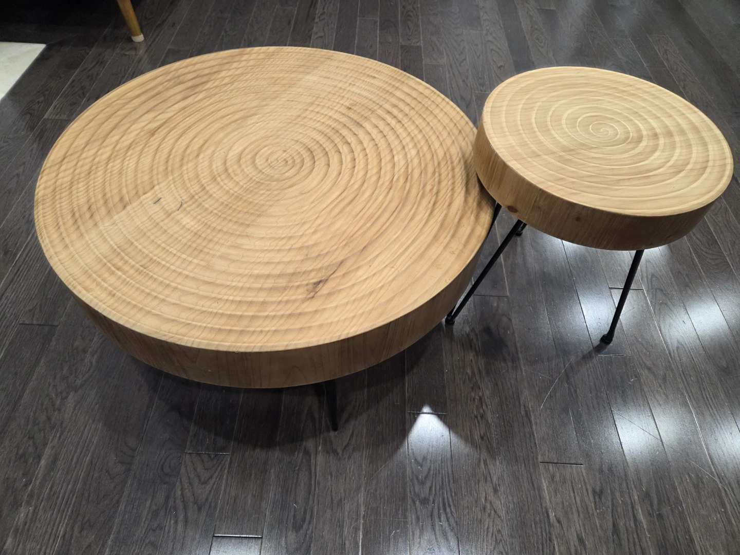 Wood Slice Coffee Table and End Table Set - photo 2