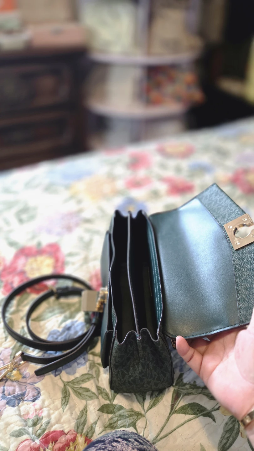 Michael Kors Shoulder Bag - Dark Green MK Print - photo 2