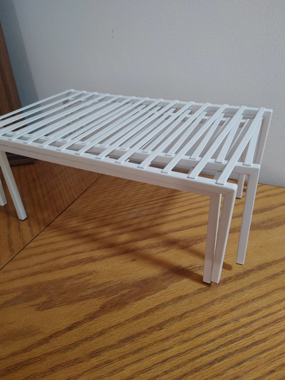 White Stackable Wire Shelf Organizer
