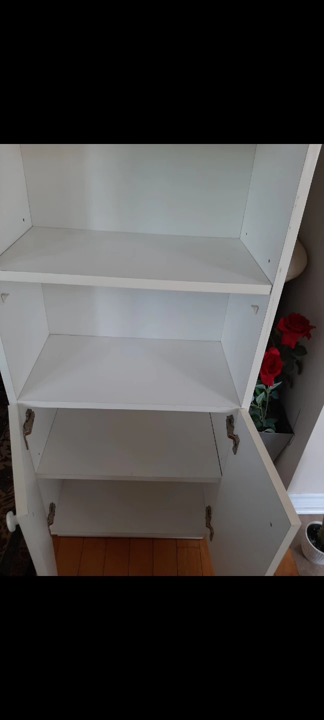 White Bookcase with Cabinet Doors - photo 2