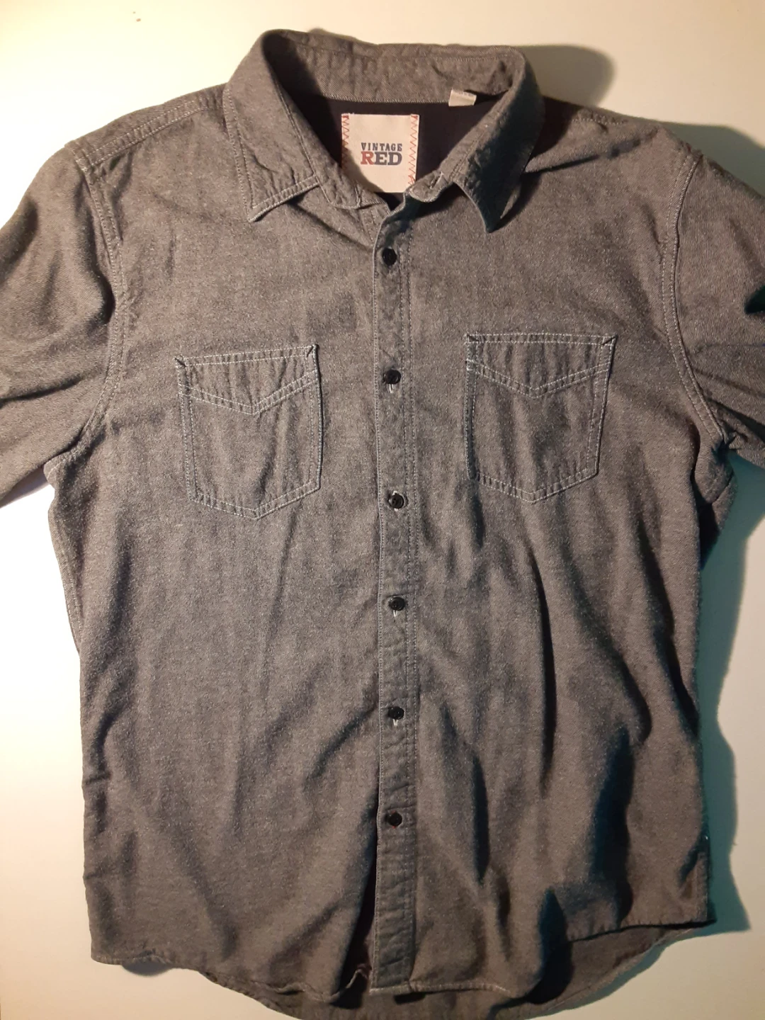 Flannel Long Sleeve Shirt | Vintage Red - 100% Cotton - S: L/G - photo 2