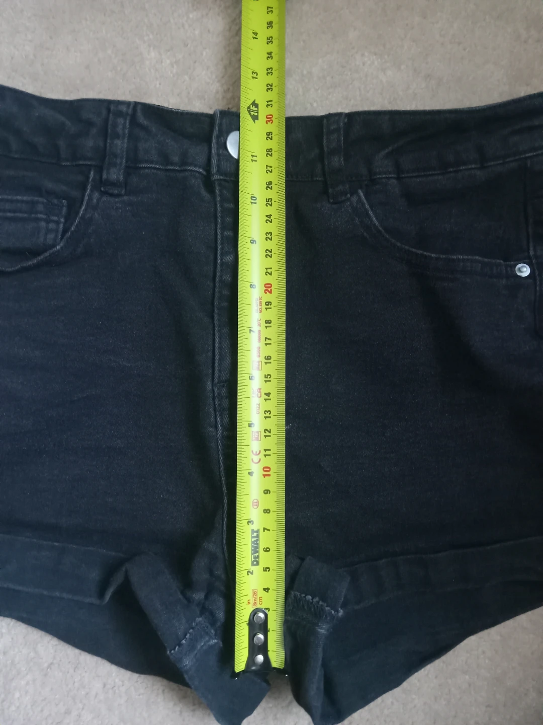 Black Denim High-Waisted Shorts - photo 5
