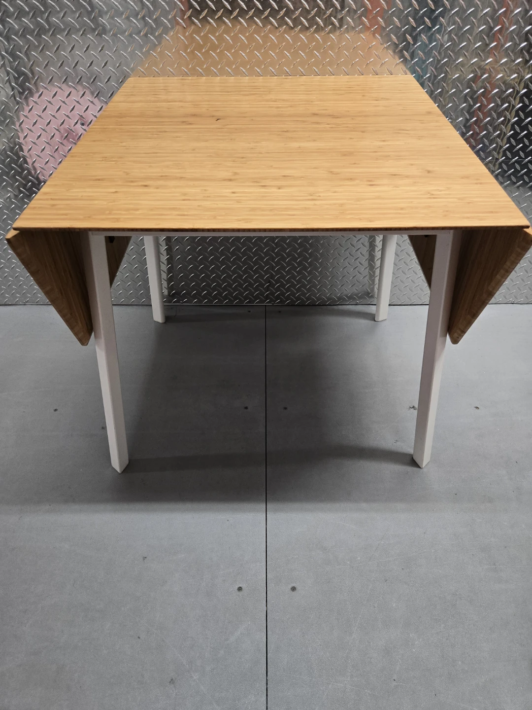 IKEA PS 2012 Bamboo & White Drop-Leaf Expandable Table