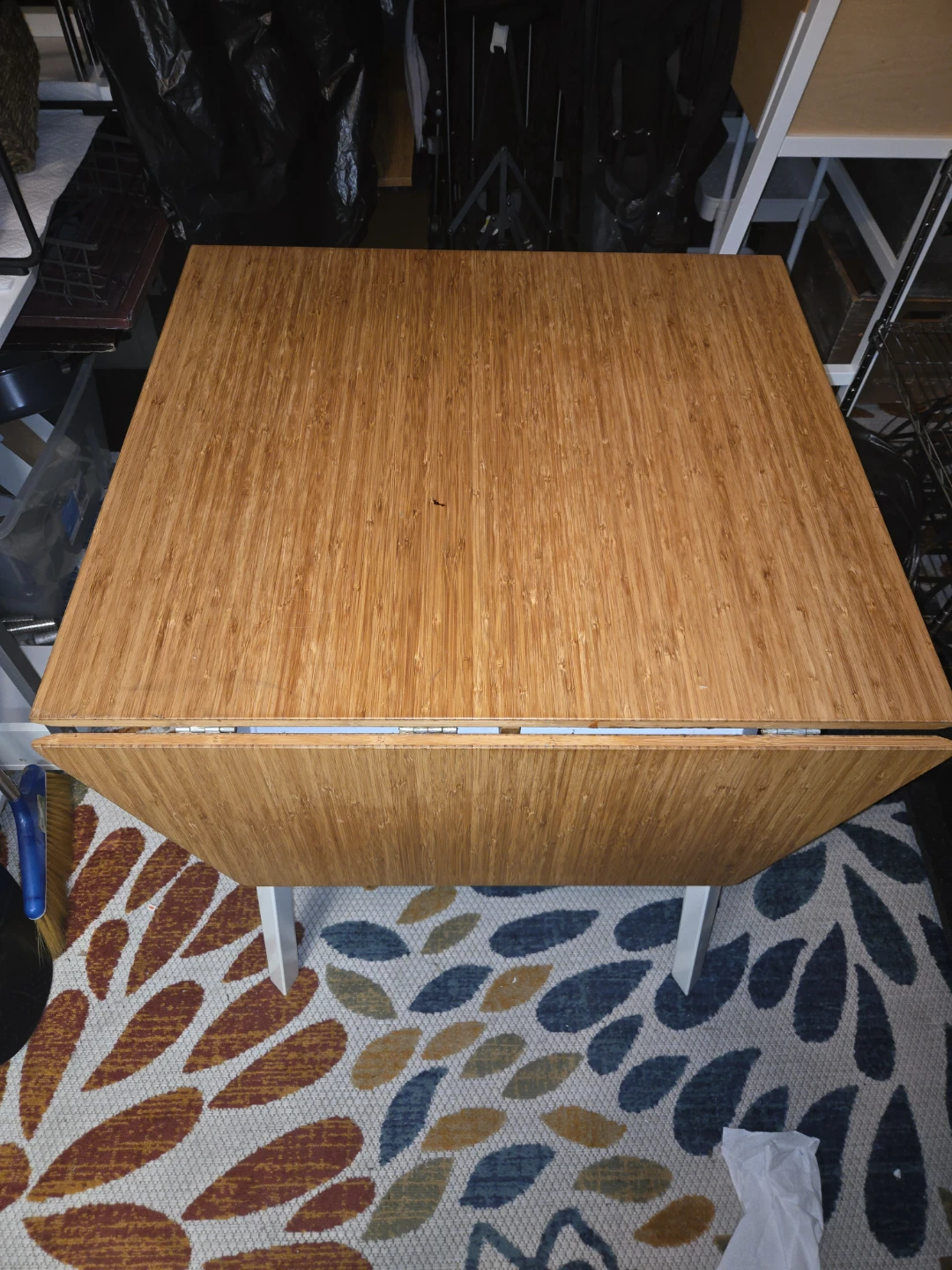 IKEA PS 2012 Bamboo & White Drop-Leaf Expandable Table - photo 4