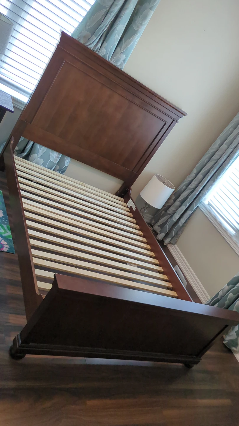 Wooden Double Bed Frame with Headboard - photo 2