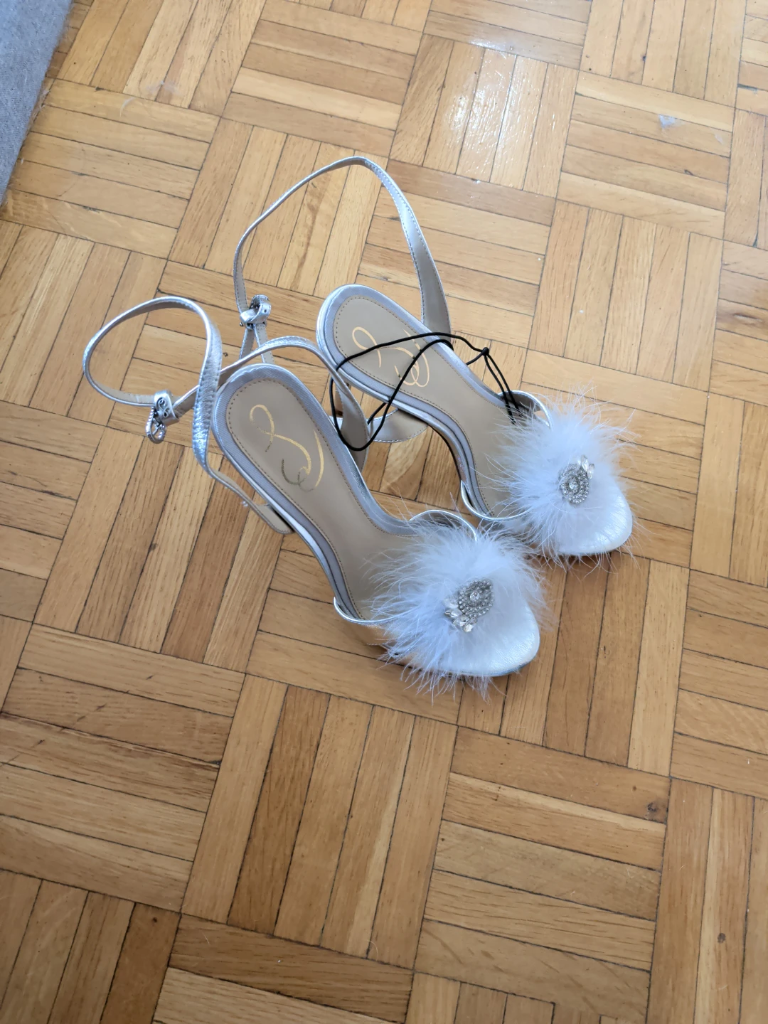 Sam Edelman Silver Feather Heels