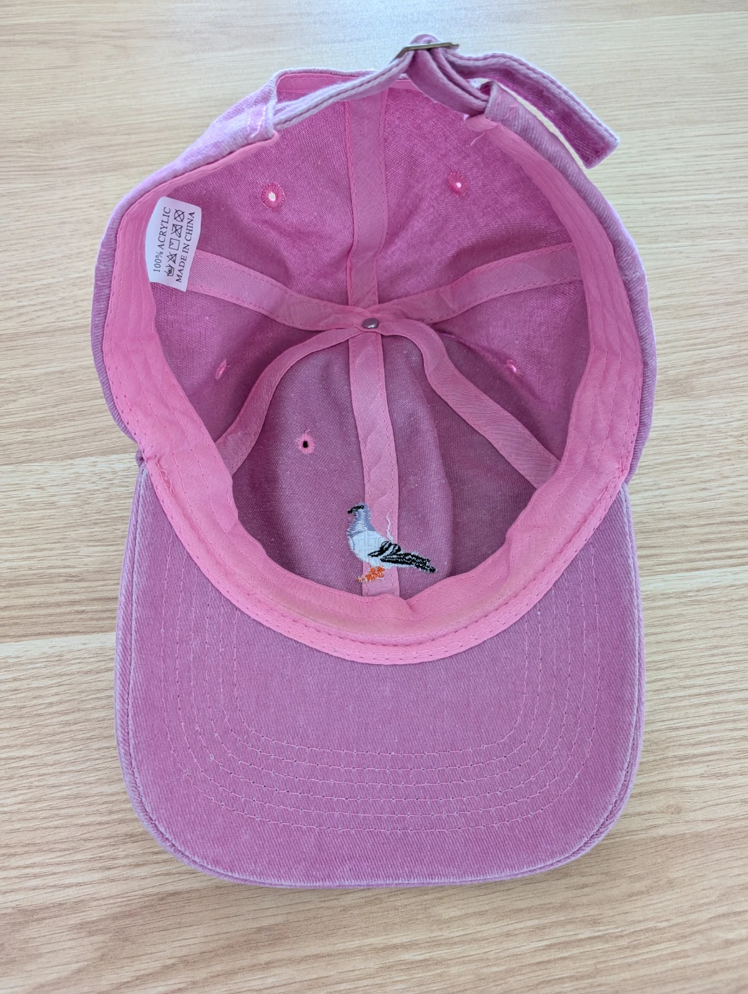 Pink Dad Hat – Pigeon Embroidery - photo 3