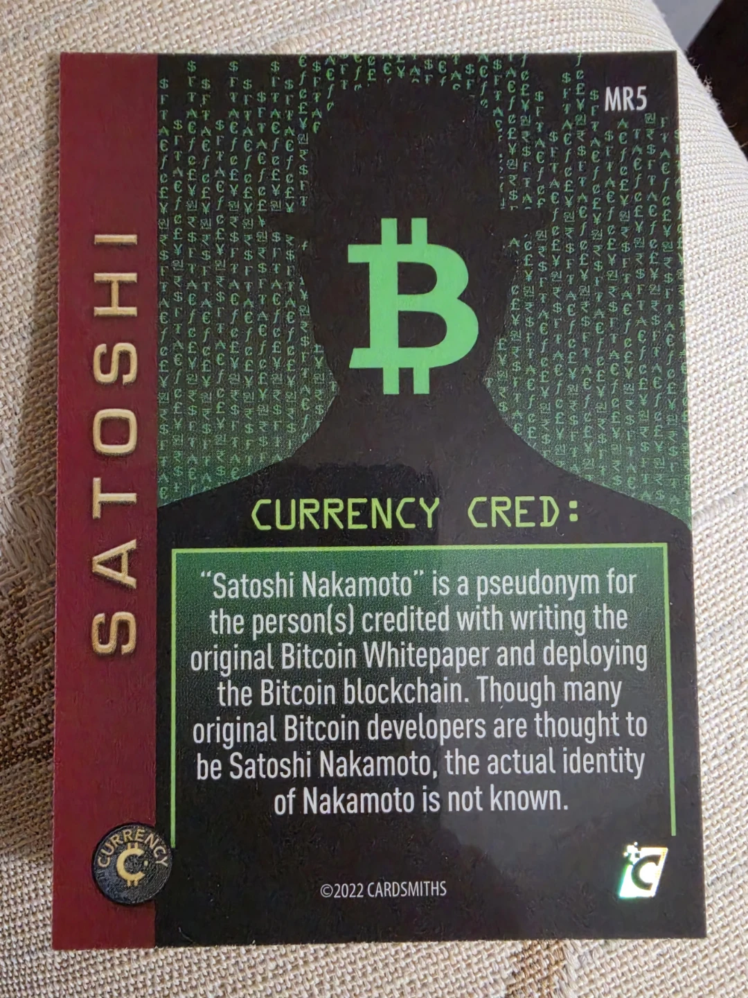 Satoshi Nakamoto Bitcoin Currency Card - photo 2