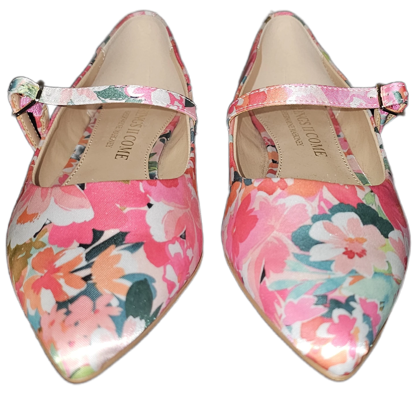 THINGS I.C. Women's Mary Jane Flats Size 7 Floral Print⚽️
