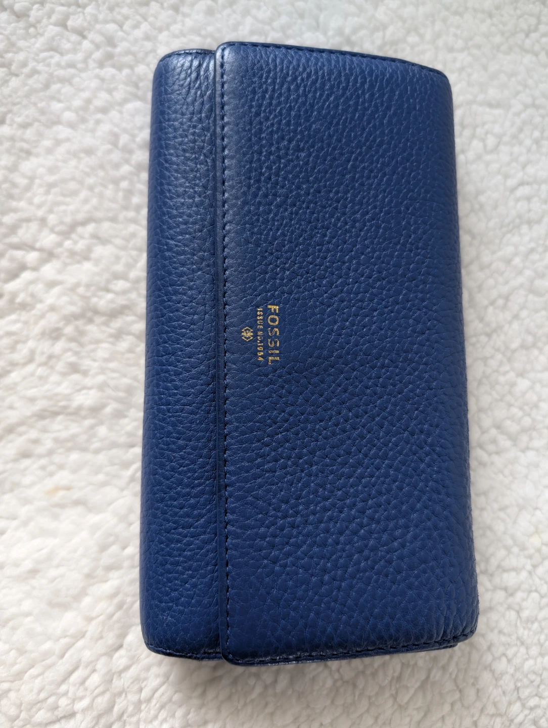 Blue Fossil Trifold Wallet