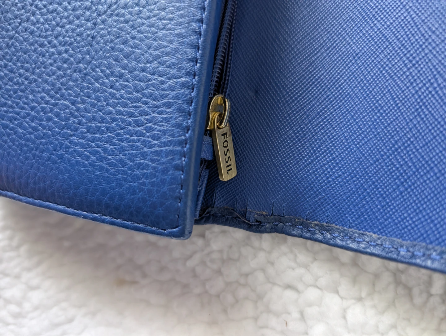 Blue Fossil Trifold Wallet - photo 5
