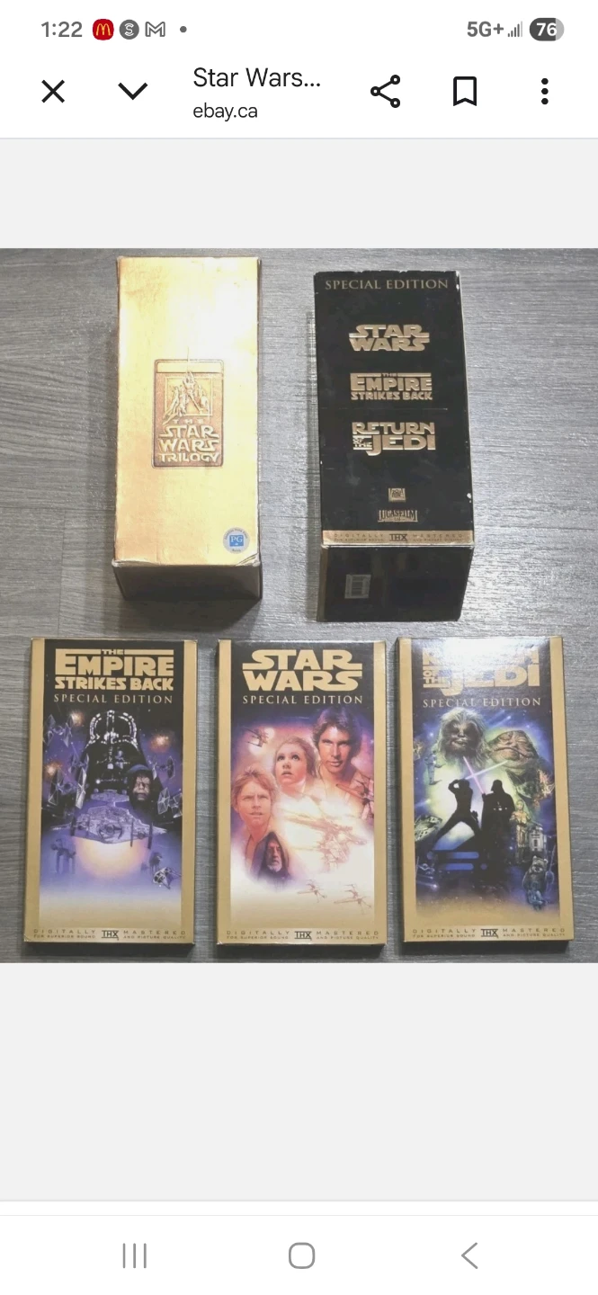 Star Wars Special Edition VHS for sale.