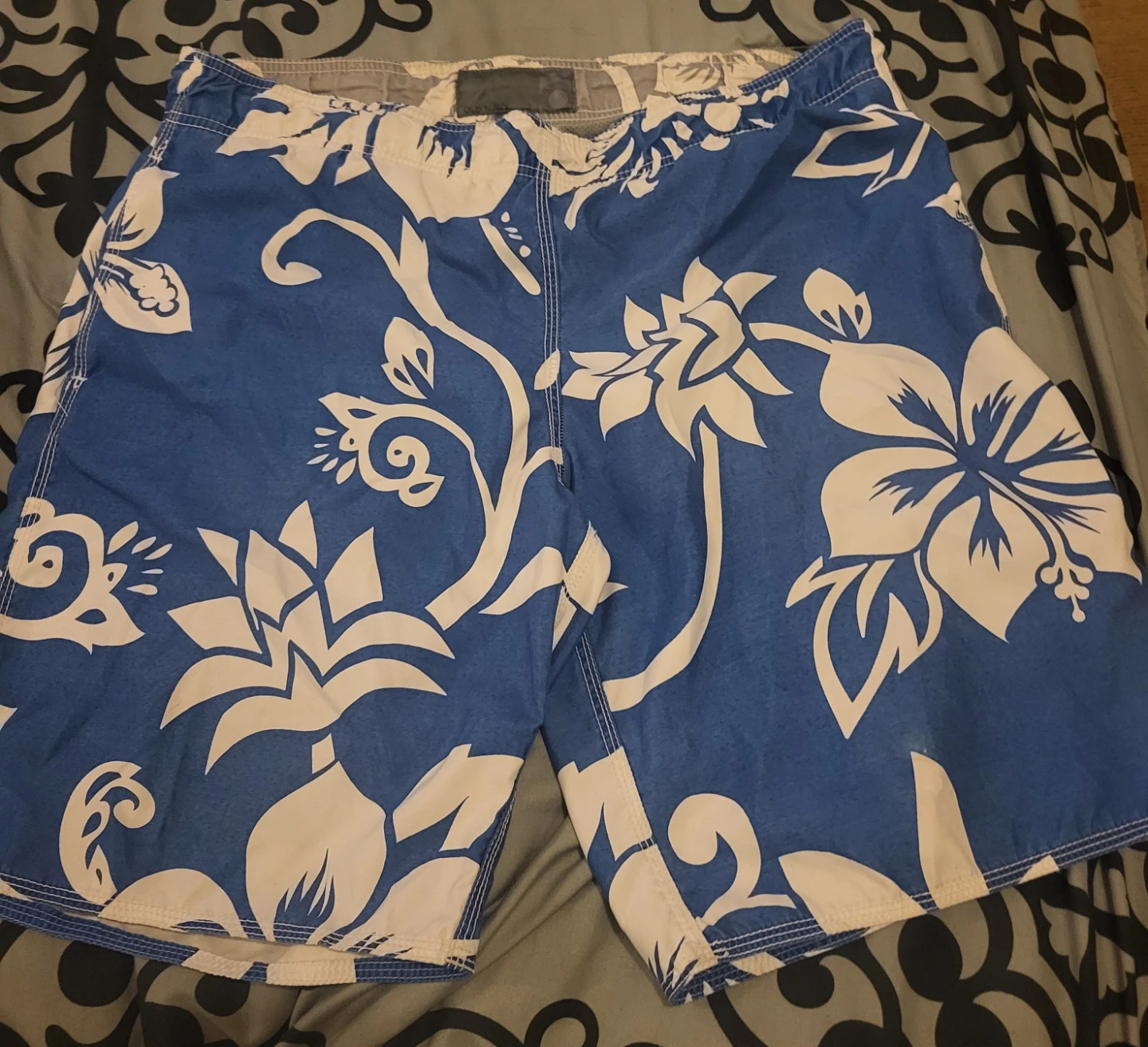 Blue Tropical Swim Trunks - Medium